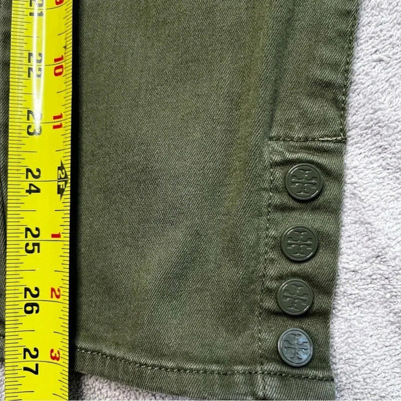 Tory Burch Emmy Ankle Skinny Jeans in Olive Green Size 30 - Picture 8 of 10